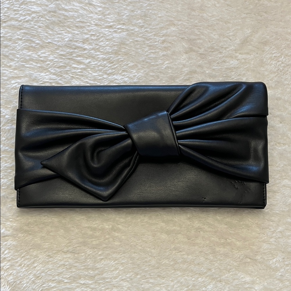 INC International Concepts Faux Leather Bow Clutch